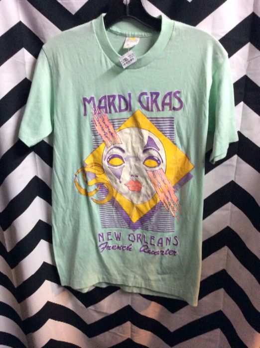 Vintage New Orleans French Quarter Mardi Gras T Shirt - Large
