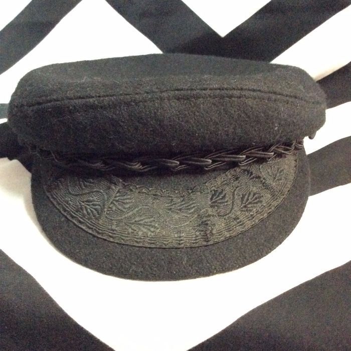 Greek Fisherman Wool Blend Hat Cap Black Medium 7 Made In Greece 1