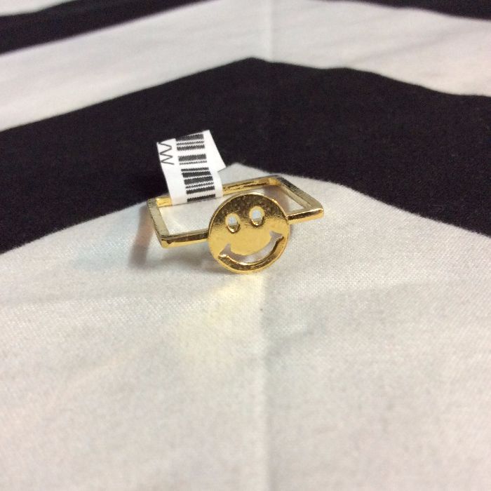 SQUARE RING SMALL SMILEY FACE- CLASSIC SIZE 1