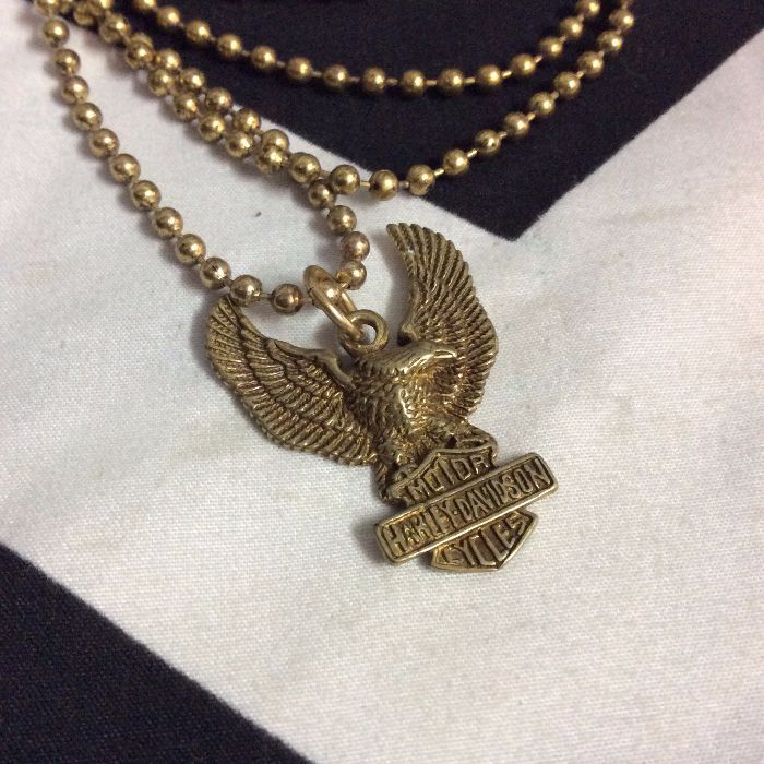 HARLEY EAGLE NECKLACE W/ HEAVY BALL CHAIN 1