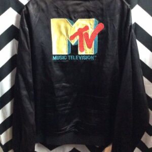 Photo detail:BASEBALL STYLE JACKET - SILKY - MTV LOGO FULL BACK DESIGN