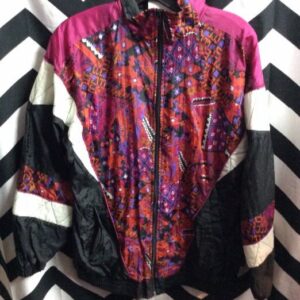 Photo detail:1990S AZTEC GEOMETRIC PRINTED ZIPUP WINDBREAKER QUILTED