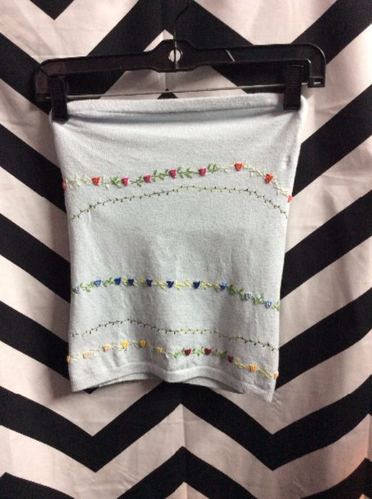 KNIT TUBE TOP FLORAL EMBROIDERY 1