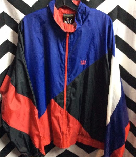 Usa Windbreaker Jacket – Us Olympics – Zip-up – Color Block Design ...