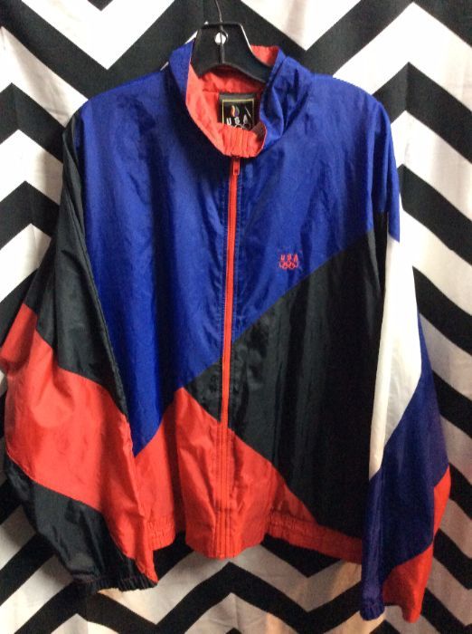 Usa Windbreaker Jacket – Us Olympics – Zip-up – Color Block Design ...