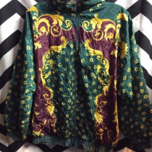 Photo detail:Green / Maroon / Gold baroque windbreaker