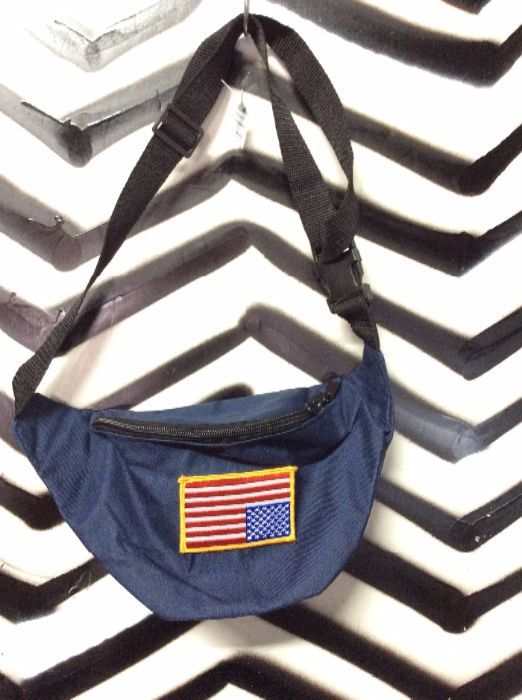 product details: BASIC NYLON FANNY PACK W/UPSIDE DOWN FLAG PATCH photo