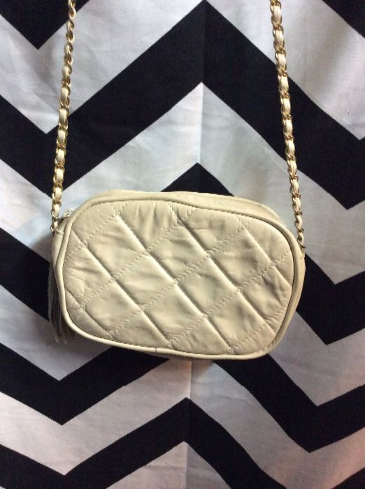 QUILTED LEATHER PURSE CHAIN STRAP 1