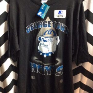 Photo detail:STARTER T-SHIRT - GEORGETOWN HOYAS - SCREEN PRINTED TEAM LOGO DESIGN FULL FRONT