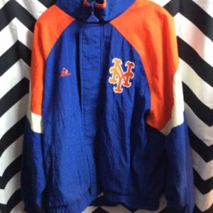 Photo detail:WINDBREAKER JACKET - THICK - NEW YORK METS - COLOR BLOCK DESIGN - MLB