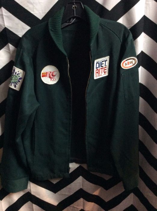 Retro green jacket with Soda patches 1