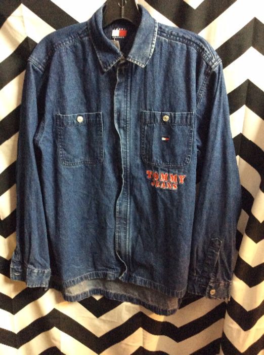Vintage Tommy Denim Shirt – Zip-up – Heavy – Embroidered Logo | Boardwalk