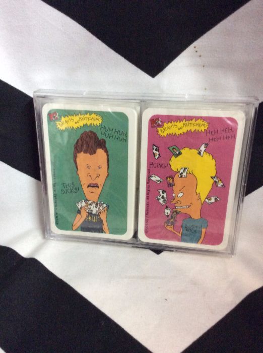 1996 VINTAGE LOT OF 2 PACKS BEAVIS AND BUTTHEAD PLAYING CARDS Brand New Sealed 1