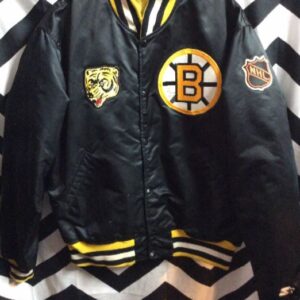 Photo detail:VINTAGE STARTER BASEBALL STYLE JACKET - BOSTON BRUINS - NHL - AUTOGRAPHED