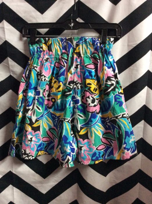 Hawaiian Shorts – Cotton – High Waist – Funky Print | Boardwalk Vintage