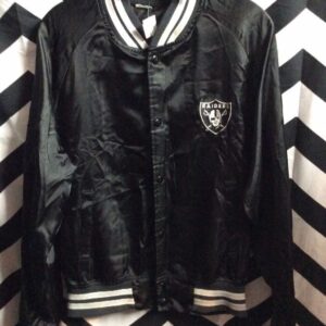 Photo detail:VINTAGE BASEBALL STYLE JACKET - SATIN - OAKLAND RAIDERS