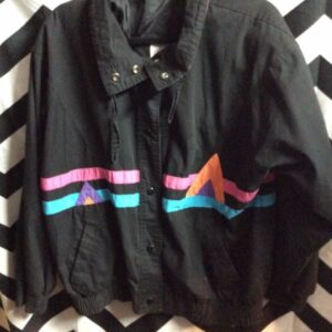 Photo detail:WINDBREAKER JACKET - ZIP-UP - GEOMETRIC PATTERN COLOR BLOCK DESIGN