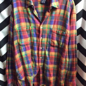 Photo detail:FLANNEL SHIRT - BRIGHT COLOR - PLAID DESIGN