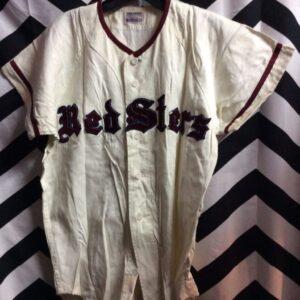 Photo detail:COTTON BUTTON UP JAPANESE BASEBALL JERSEY REDSTERS #9 AS-IS