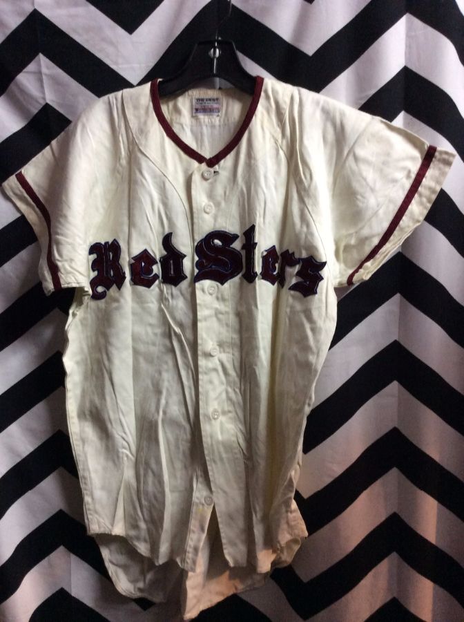 Cotton Button up Japanese Baseball Jersey Redsters #9 as-is 1