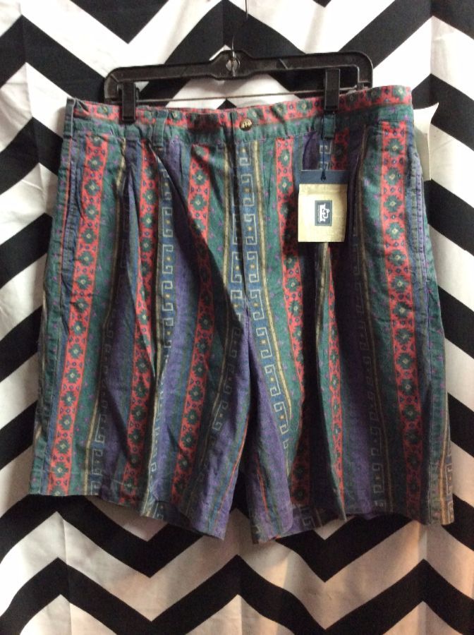 *DEADSTOCK* NWT COTTON SHORTS AZTEC PRINTED 1