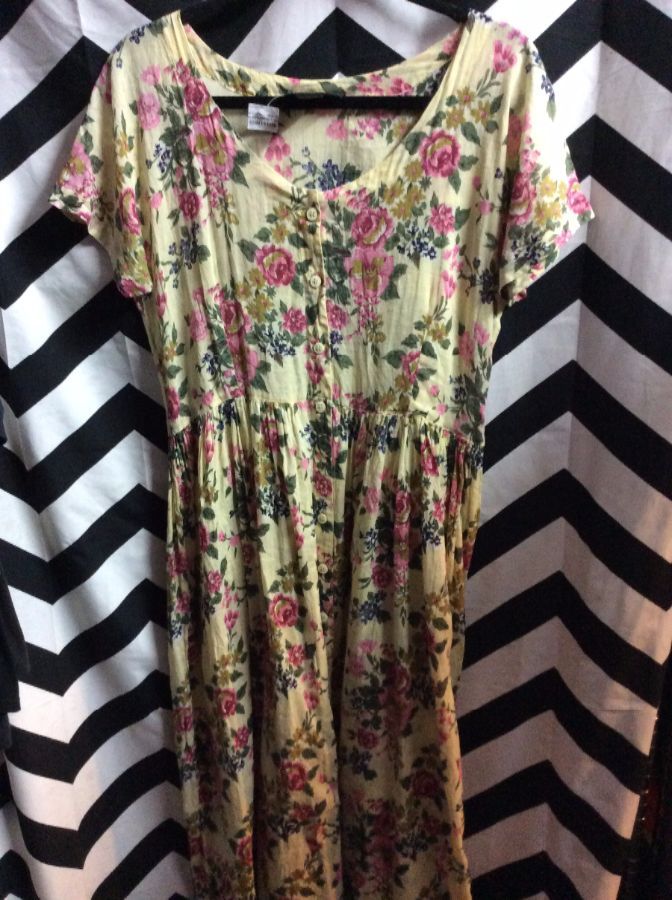 Dress – Cotton – Sheer – Floral Print | Boardwalk Vintage