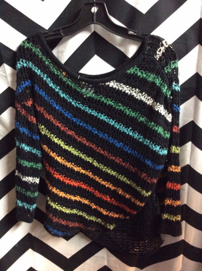 KNITTED PULLOVER SWEATER STRIPED DIAGONAL 1