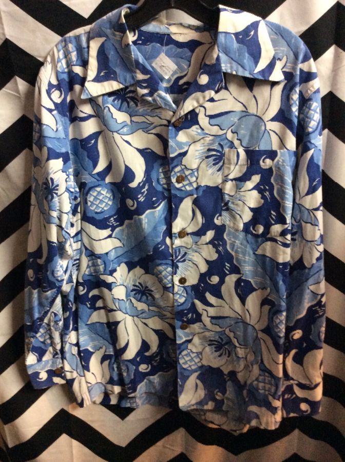 Hawaiian Shirt – Chest Pocket – Tropical Floral Print Design ...