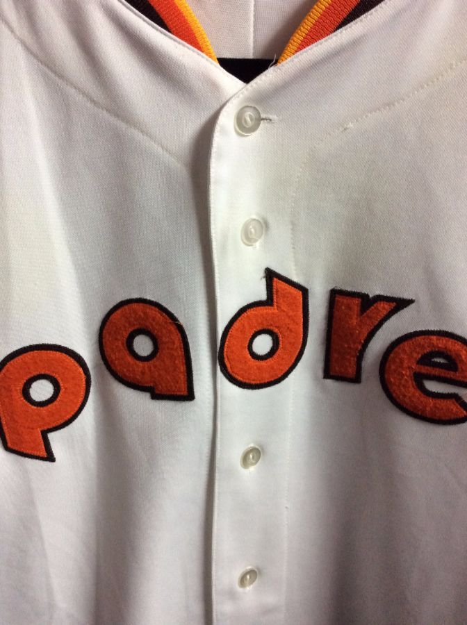 SAN DIEGO PADRES 1980's Majestic Cooperstown Throwback Away Baseball Jersey  - Custom Throwback Jerseys