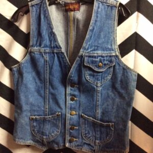 Photo detail:CLASSIC DENIM VEST – 3 FRONT POCKETS – ACID WASHED