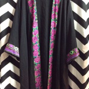 Photo detail:1960'S KIMONO JACKET - CARDIGAN - OPEN - NEON TRIM