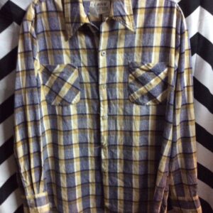 Photo detail:FLANNEL SHIRT - COTTON - FRONT POCKETS WITH DIAGONAL PLAID - PLAID DESIGN