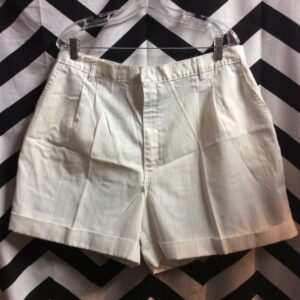 Photo detail:1970'S SHORTS - TENNIS STYLE - THIN VERTICAL STRIPES - PASTEL COLORS