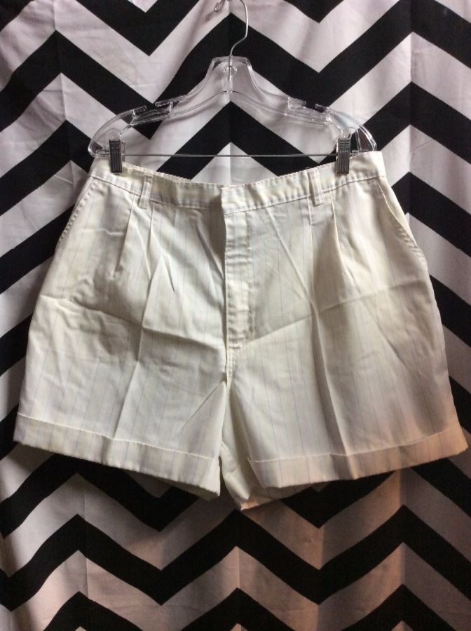 SHORTS 70's Tennis Style Thin Pastel Vertical Stripes *Deadstock 1