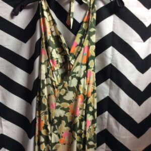 Photo detail:DRESS - HALTER STYLE - LONG - FLORAL PRINT