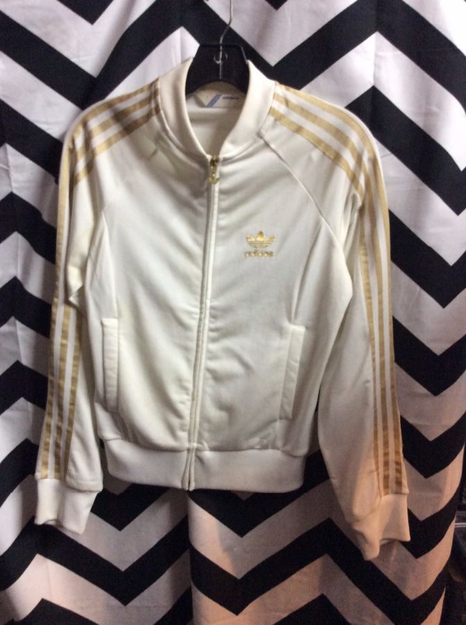 adidas track jacket gold stripe