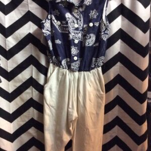 Photo detail:JUMPSUIT - SLEEVELESS - COTTON - BANDANA PRINT TOP