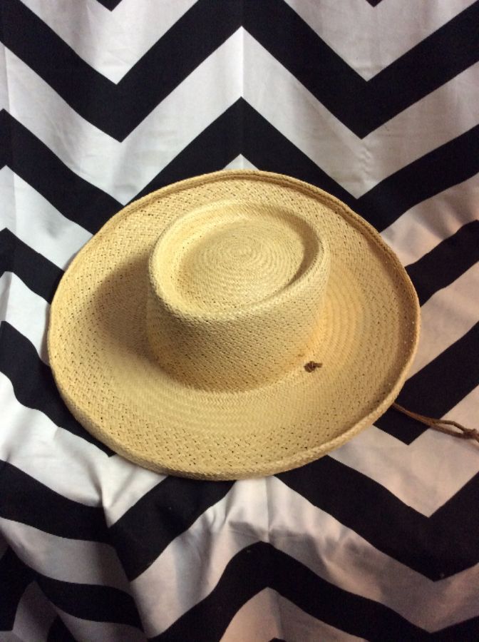 Hat Cowboy Round Straw with Hat Strap 1