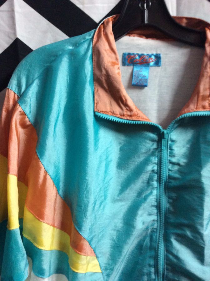 Windbreaker Jacket Pastel Sun Burst Design | Boardwalk Vintage