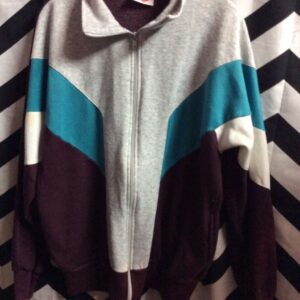 Photo detail:SWEATSHIRT/JACKET - ZIP-UP - TRI TONE COLOR BLOCK DESIGN AS IS