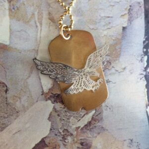 Photo detail:NECKLACE - DOG TAG W/FLYING EAGLE - BALL CHAIN