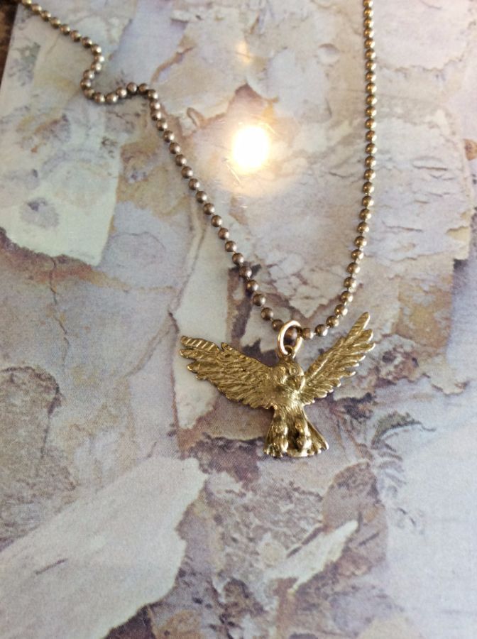 BALL CHAIN NECKLACE W/ FLYING EAGLE PENDANT 1