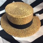 VINTAGE KEITH HAT – STRAW – VAUDEVILLE STYLE – RIBBON BAND