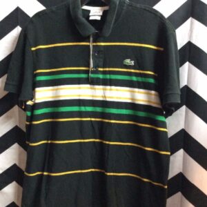 Photo detail:LA COSTE SHIRT - POLO STYLE - HORIZONTAL STRIPE DESIGN - GATOR LOGO