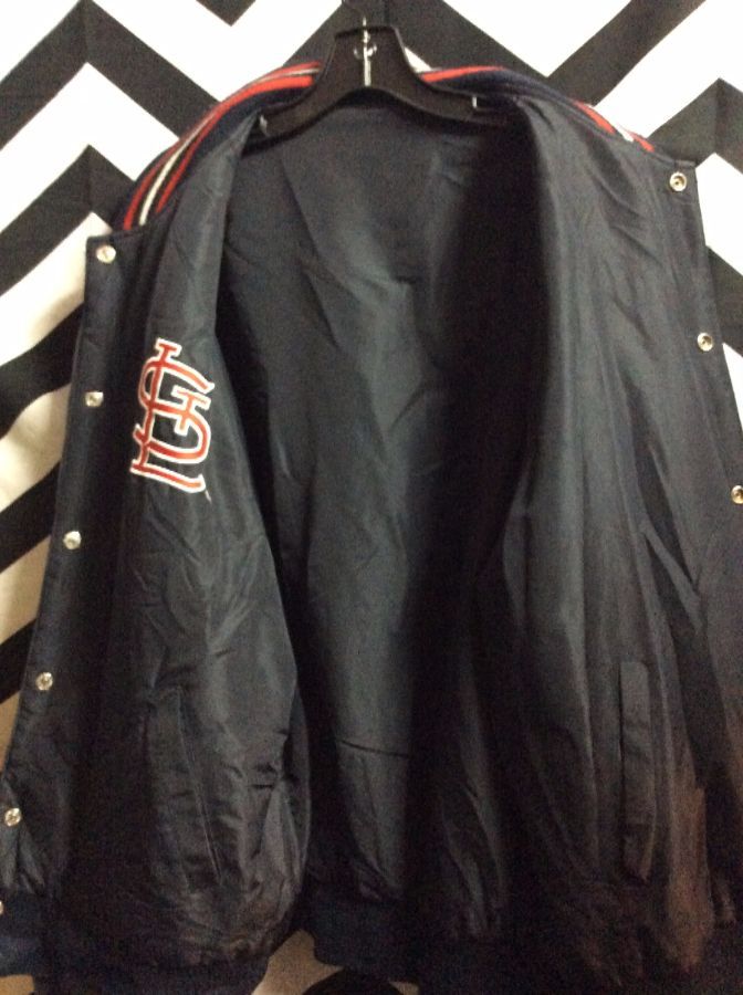 Vgt JH St.Louis Cardinals wool Jacket leather sleeve Reversible Men Size 2XL