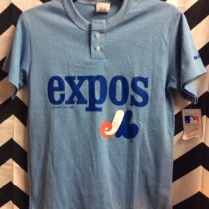 Photo detail:T-SHIRT – BUTTON-UP NECK – MONTREAL EXPOS MLB *DEADSTOCK