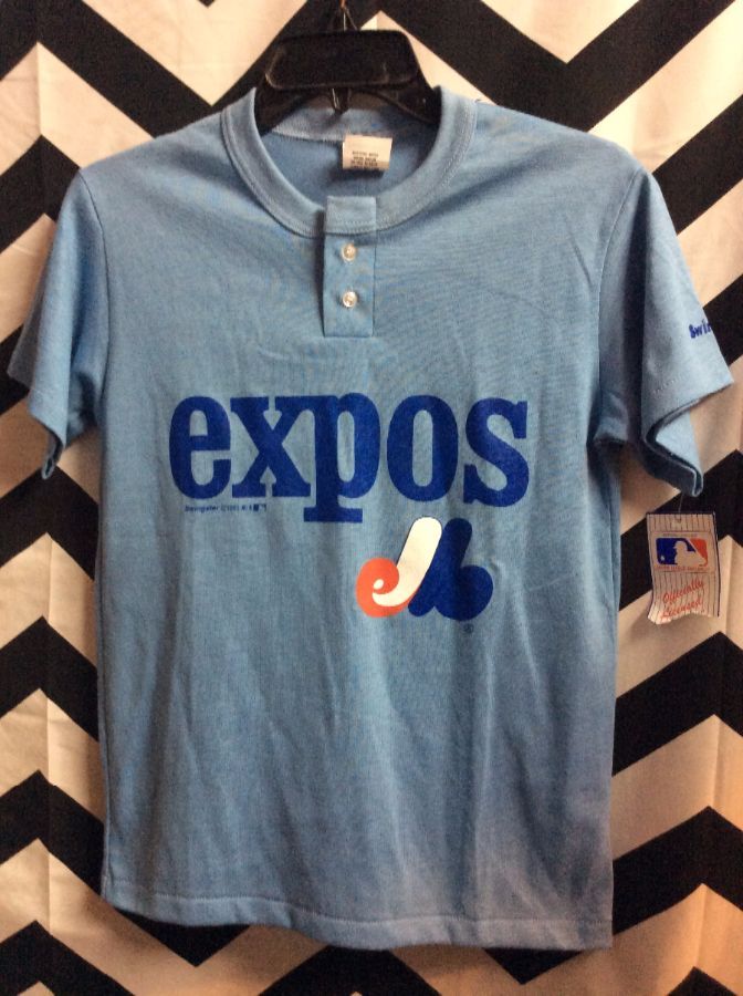 T-shirt – Button-up Neck – Montreal Expos Mlb *deadstock