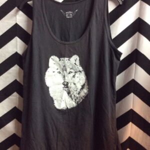 Photo detail:BANDIT BAND TANK TOP -  WOLF HEAD GRAPHIC FULL FRONT