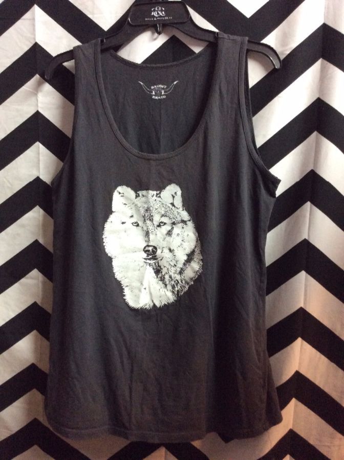 WHITE WOLF HEAD GRAPHIC TANK TOP 1