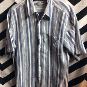 Photo detail:L.L. BEAN SHIRT - COTTON - ETHNIC VERTICAL STRIPE DESIGN